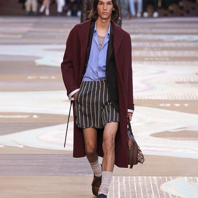 lv louis vuitton vertical stripe jogger shorts